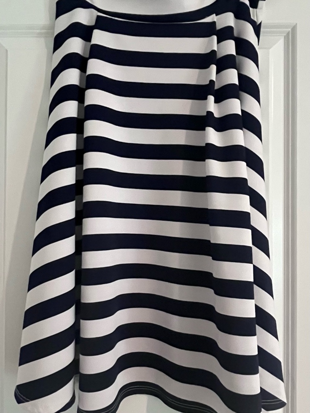 Silhouette Navy and White Striped Circle Skirt